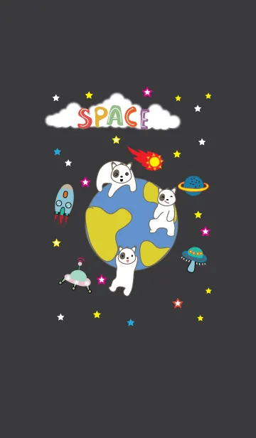 [LINE着せ替え] Space dog theme (JP)の画像1