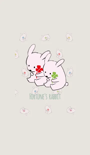 [LINE着せ替え] ベージュ＆カーキ / 風水 全幸運のウサギの画像1