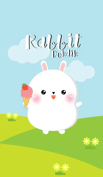 [LINE着せ替え] Poklok White Rabbit Dukdik Theme (jp)の画像1