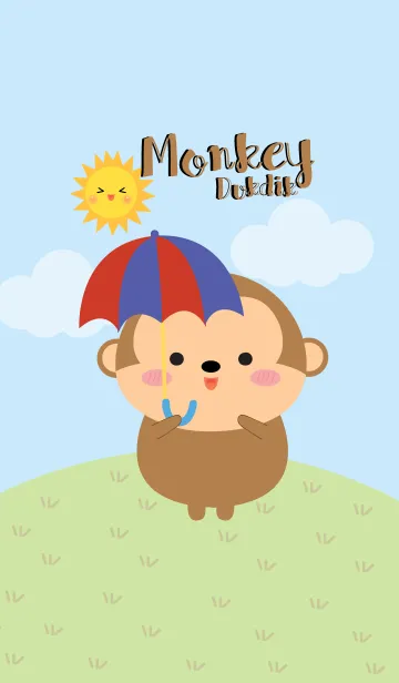 [LINE着せ替え] Lovely Monkey Duk Dik Theme 2 (jp)の画像1
