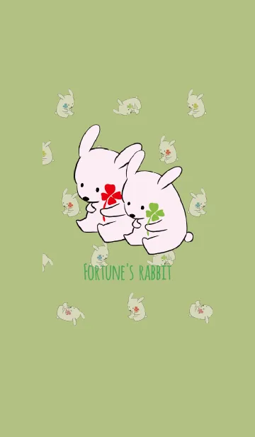 [LINE着せ替え] 黄緑 / 風水 全幸運のウサギの画像1