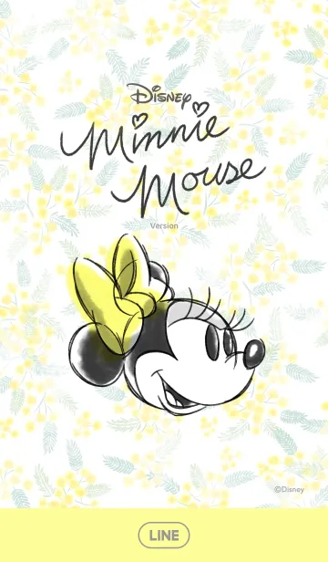 [LINE着せ替え] ミニーマウス（ミモザ）の画像1