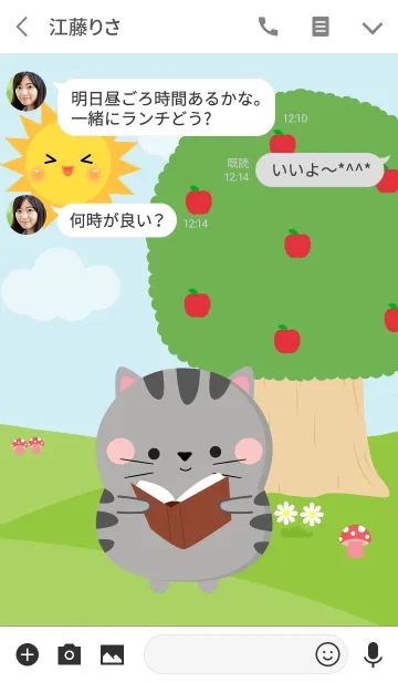 [LINE着せ替え] Cute Poklok Gray Cat Theme (jp)の画像3