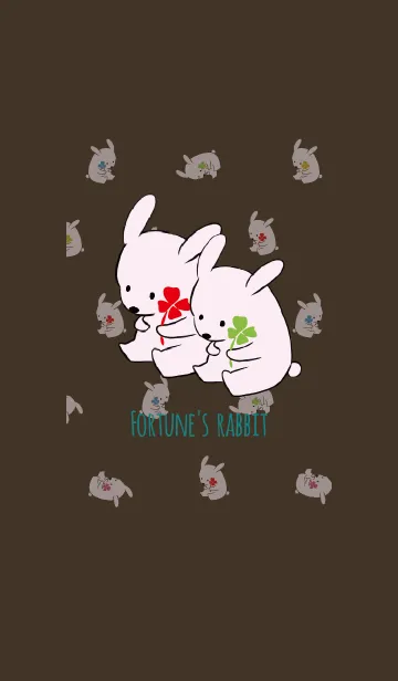 [LINE着せ替え] ブラウン＆グリーン / 風水 全幸運のウサギの画像1