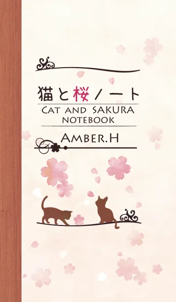[LINE着せ替え] 猫と桜ノート 3の画像1