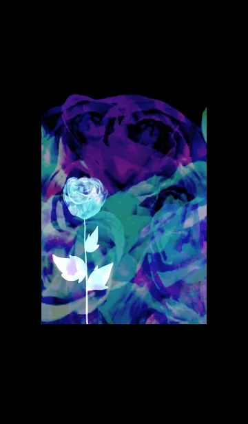 [LINE着せ替え] シックな空間の中の青い花の画像1