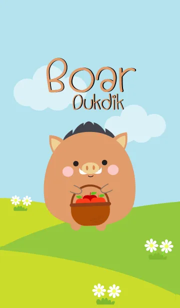[LINE着せ替え] Cute Boar Duk Dik Theme (jp)の画像1