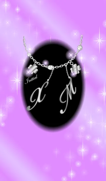 [LINE着せ替え] 【X＆M】イニシャルチャーム運気UP！シルバーの画像1