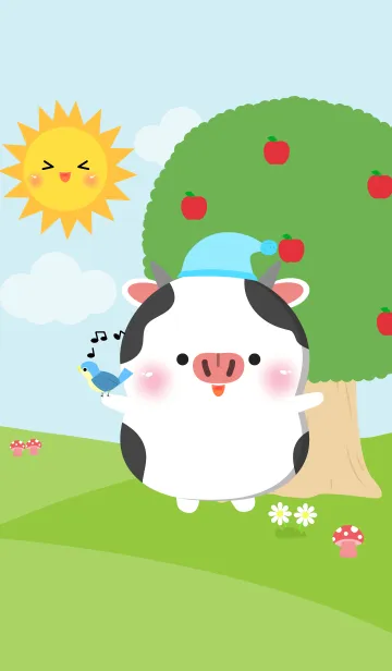 [LINE着せ替え] Cute Poklok Cow Theme (jp)の画像1