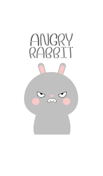 [LINE着せ替え] Angry Gray Rabbit Face Theme (jp)の画像1