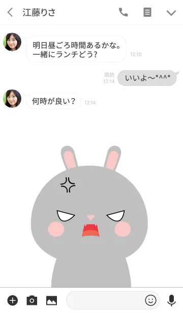 [LINE着せ替え] Angry Gray Rabbit Face Theme (jp)の画像3