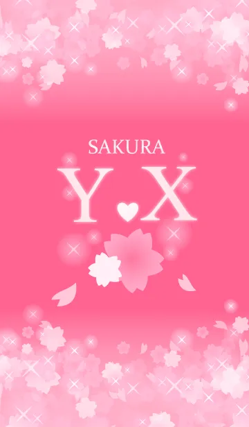 [LINE着せ替え] Y＆X イニシャル 運気UP！かわいい桜デザインの画像1