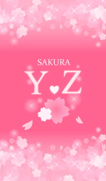 [LINE着せ替え] Y＆Z イニシャル 運気UP！かわいい桜デザインの画像1