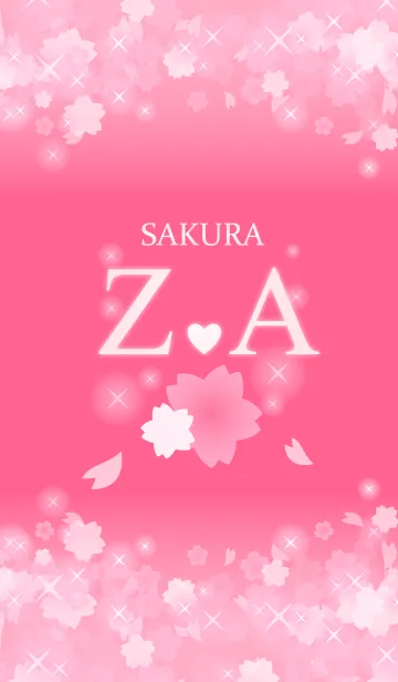 [LINE着せ替え] Z＆A イニシャル 運気UP！かわいい桜デザインの画像1