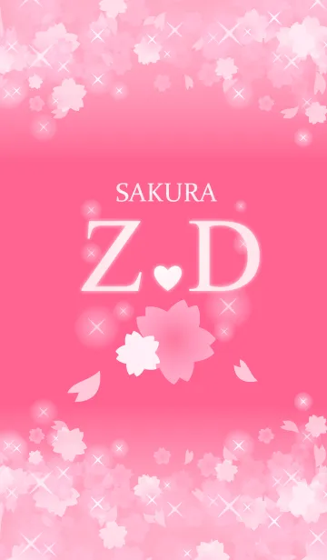 [LINE着せ替え] Z＆D イニシャル 運気UP！かわいい桜デザインの画像1
