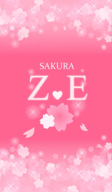 [LINE着せ替え] Z＆E イニシャル 運気UP！かわいい桜デザインの画像1