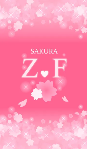[LINE着せ替え] Z＆F イニシャル 運気UP！かわいい桜デザインの画像1