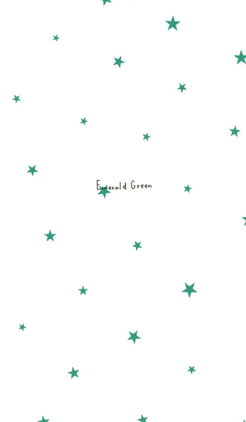 [LINE着せ替え] エメラルドグリーンの星とホワイトの画像1