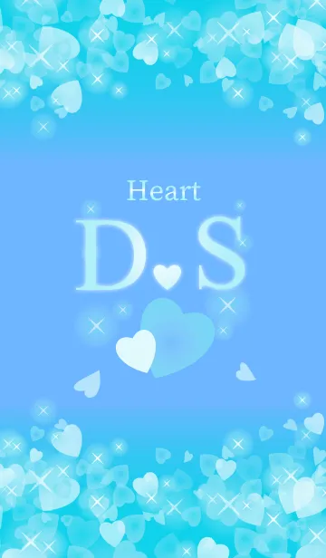 [LINE着せ替え] D＆Sイニシャル運気UP！幸せのハート青ブルーの画像1