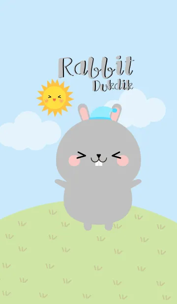 [LINE着せ替え] Lovely Gray Rabbit Duk Dik Theme 2 (jp)の画像1