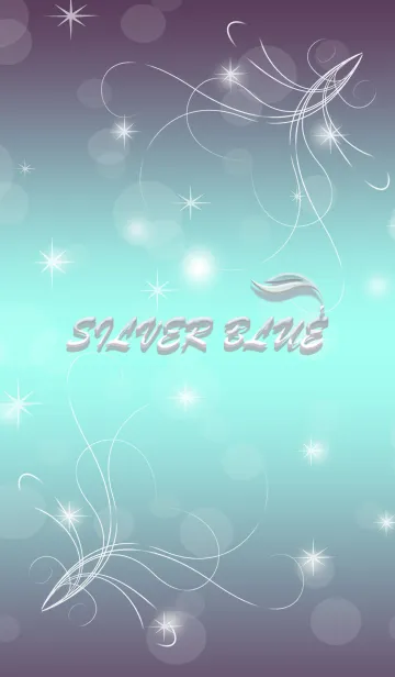 [LINE着せ替え] Silver blue sparkle with flowerの画像1