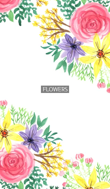 [LINE着せ替え] water color flowers_645の画像1