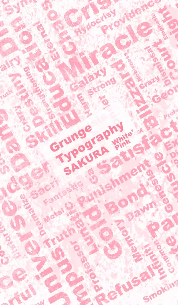 [LINE着せ替え] グランジタイポグラフィー 白×桜ピンクの画像1