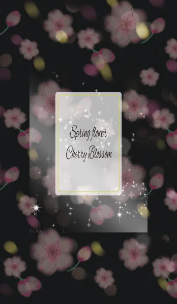 [LINE着せ替え] ブラック＆イエロー / オトナ可愛い 春の桜の画像1