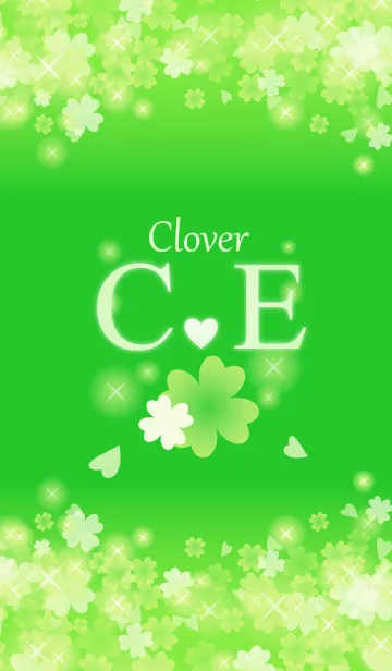 [LINE着せ替え] C＆Eイニシャル運気UP！幸せのクローバー緑の画像1