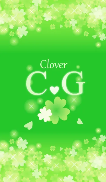 [LINE着せ替え] C＆Gイニシャル運気UP！幸せのクローバー緑の画像1