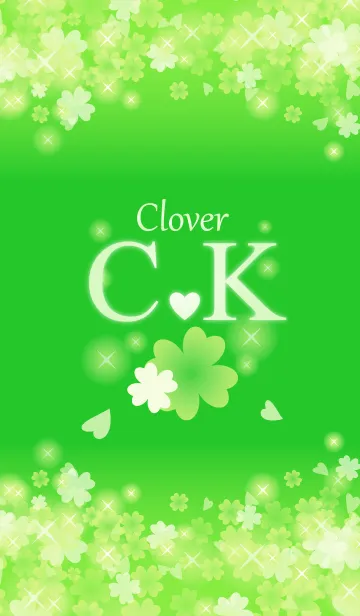 [LINE着せ替え] C＆Kイニシャル運気UP！幸せのクローバー緑の画像1