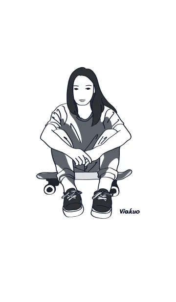 [LINE着せ替え] Skateboard girlの画像1