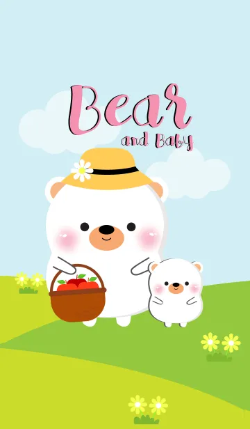 [LINE着せ替え] White Bear and Baby Theme (jp)の画像1