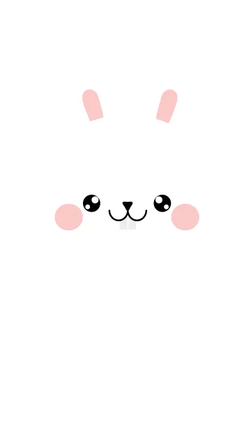 [LINE着せ替え] Simple Face White Rabbit Theme (jp)の画像1