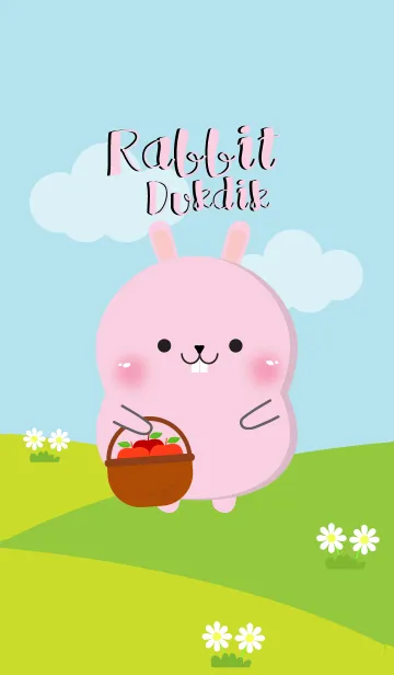 Poklok Pink Rabbit Dukdik Theme (jp)の着せ替えメイン画像