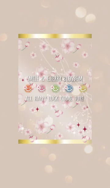 [LINE着せ替え] ボルドー / 運気UP 桜とスマイルの画像1