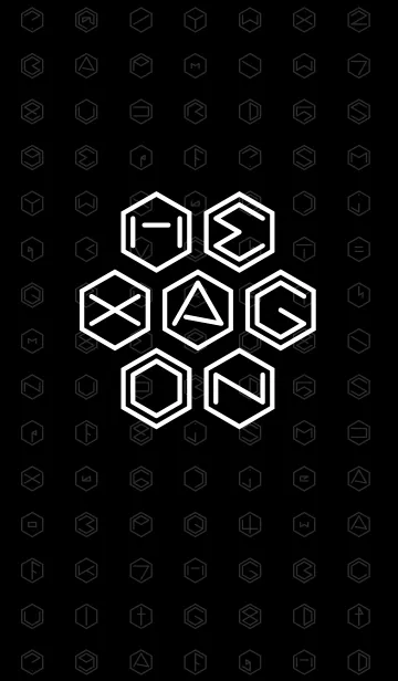 [LINE着せ替え] シンプル / 黒い六角形の画像1