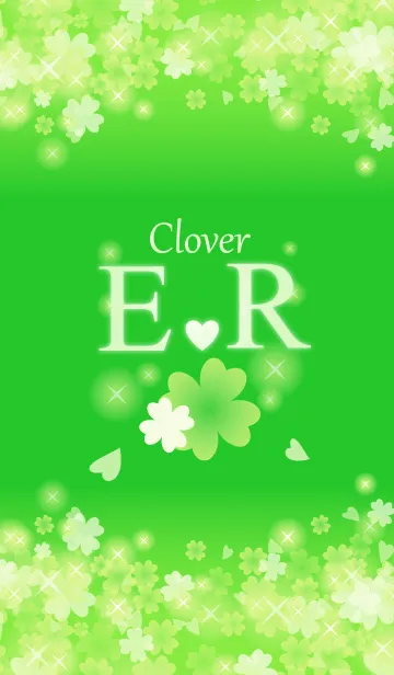 [LINE着せ替え] E＆Rイニシャル運気UP！幸せのクローバー緑の画像1
