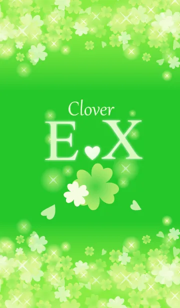 [LINE着せ替え] E＆Xイニシャル運気UP！幸せのクローバー緑の画像1
