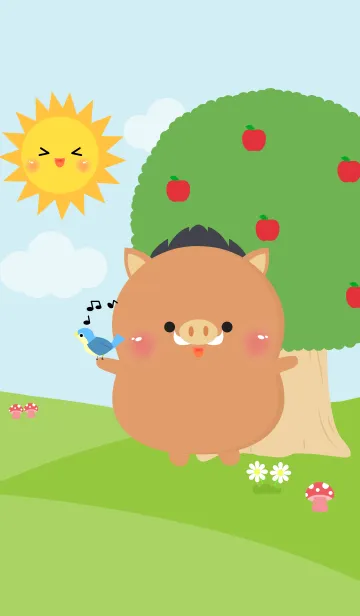[LINE着せ替え] Cute Poklok Boar Theme (jp)の画像1