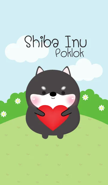 [LINE着せ替え] Poklok Black Shiba Inu Theme (jp)の画像1