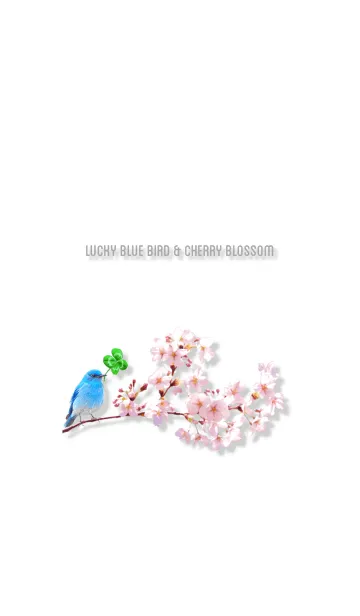 [LINE着せ替え] 運気アップ✿幸運の青い鳥と桜の画像1