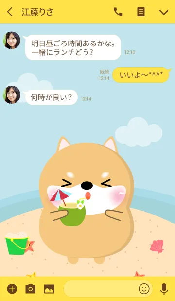 [LINE着せ替え] Summer Shiba Inu Theme (jp)の画像3