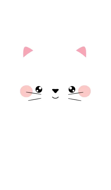 [LINE着せ替え] Simple Face White Cat Theme (jp)の画像1