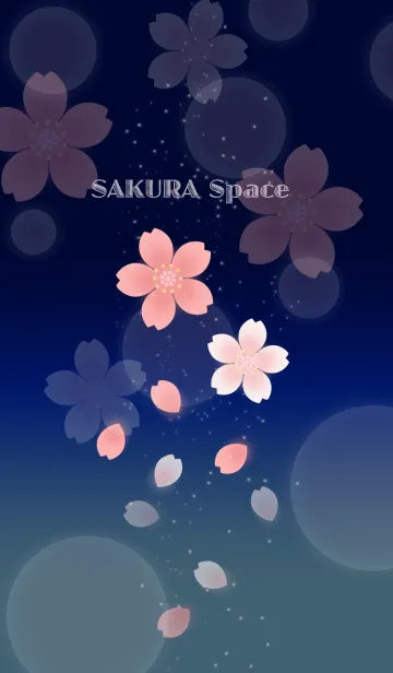 [LINE着せ替え] 桜宇宙～藍色の画像1