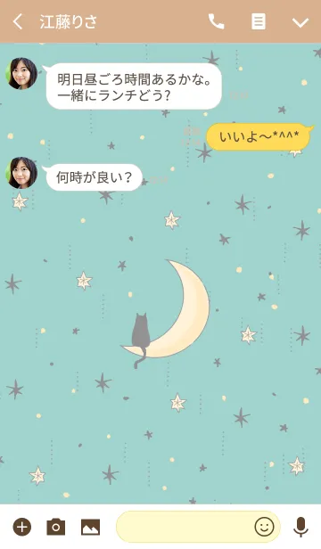 [LINE着せ替え] ねこ 月の画像3