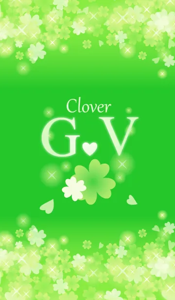 [LINE着せ替え] G＆Vイニシャル運気UP！幸せのクローバー緑の画像1