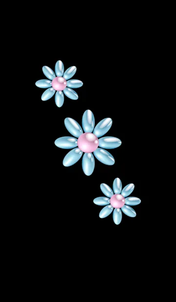 [LINE着せ替え] パールのお花 ブルー系 No.2の画像1