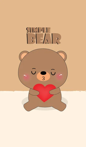 [LINE着せ替え] Simple Love Cute Bear (jp)の画像1