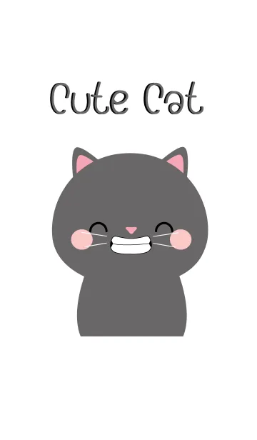 [LINE着せ替え] Cute Face Black Cat Theme (jp)の画像1
